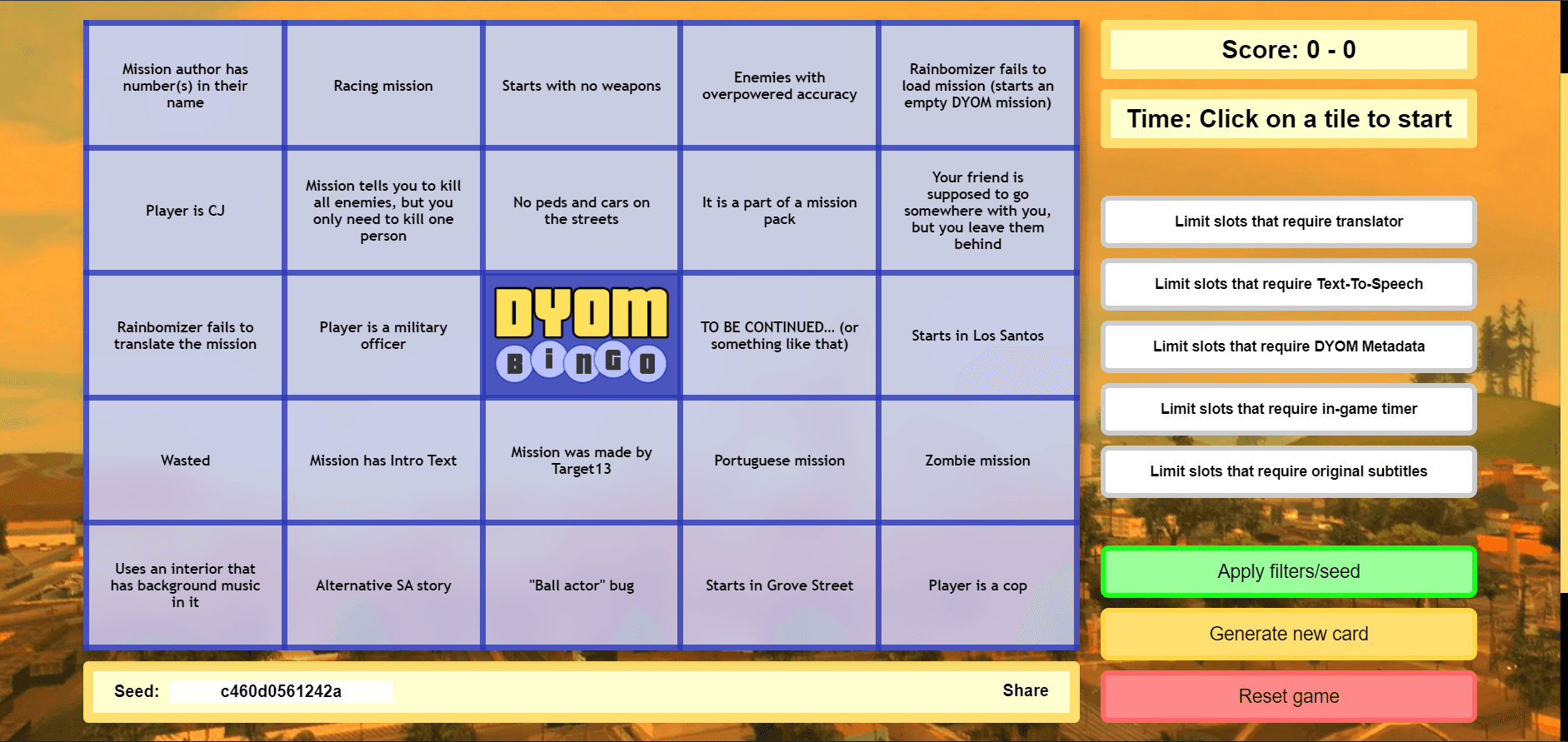 DYOM Bingo image